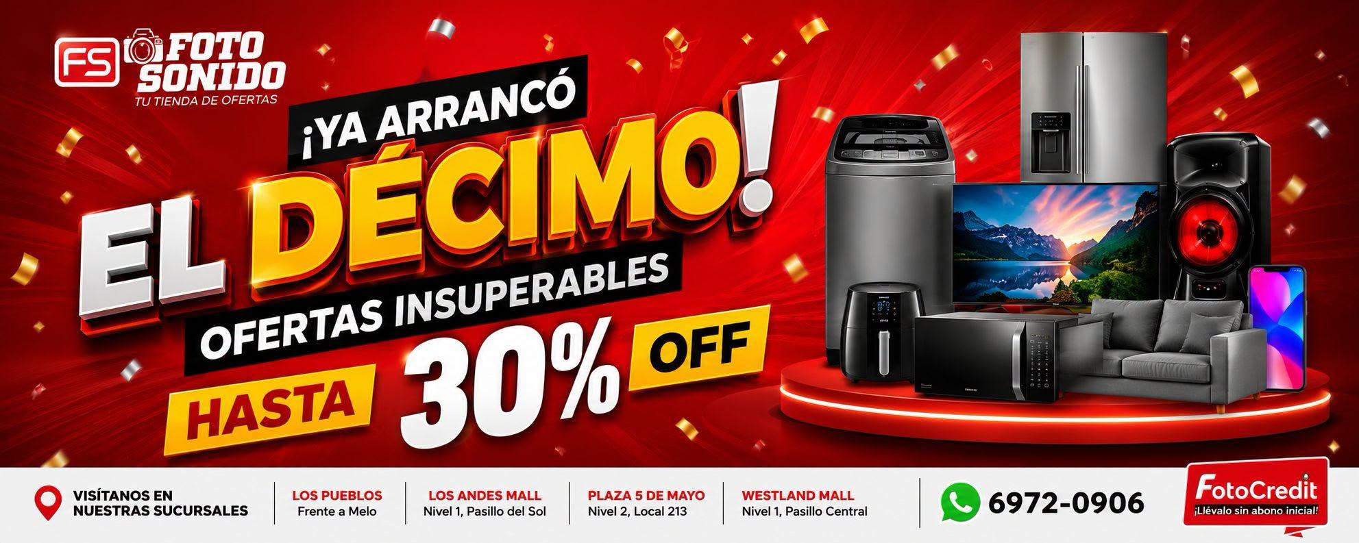 Foto Sonido: ¡Ya arrancó el décimo! Ofertas insuperables hasta 30% OFF en electrodomésticos y tecnología